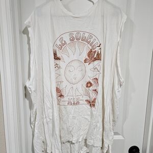 Torrid Le Soleil Graphic Muscle Tee - Cream